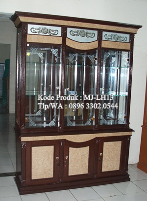 MJ-LH13 lemari hias kaca model 3 pintu