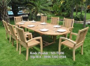 Set Meja Makan Taman 8 Kursi MJ-TG06